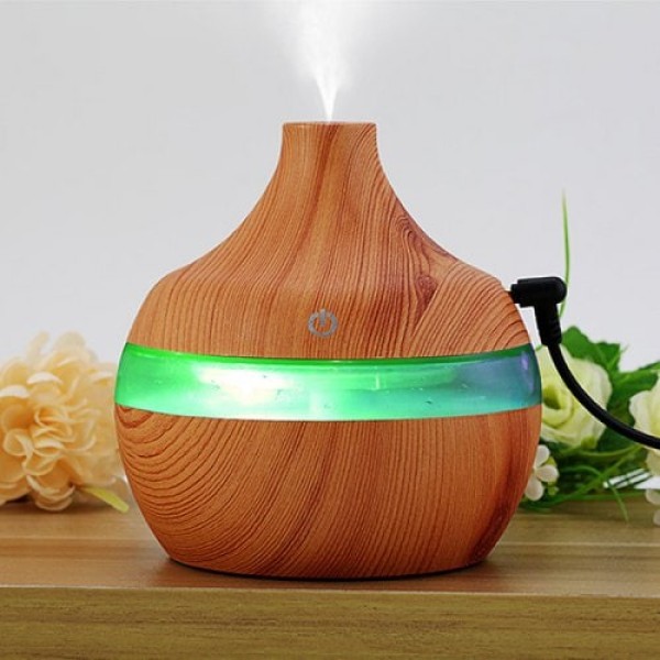         300ML Wood Grain Ball Humidifier Water Droplet Humidifier
        